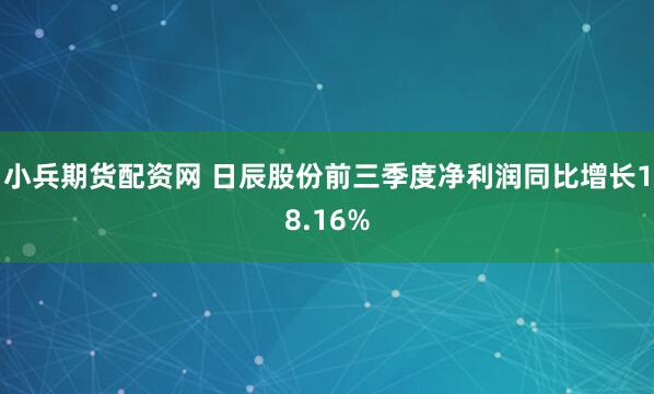 小兵期货配资网 日辰股份前三季度净利润同比增长18.16%